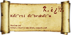 Kürti Ábrahám névjegykártya